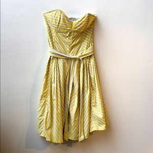 Yellow & gray striped dress